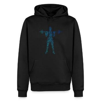 Ausdauertraining Damen Cardio Herren Krafttraining - Männer Premium Bio Hoodie - Schwarz - Vorne - Nico (187cm)
