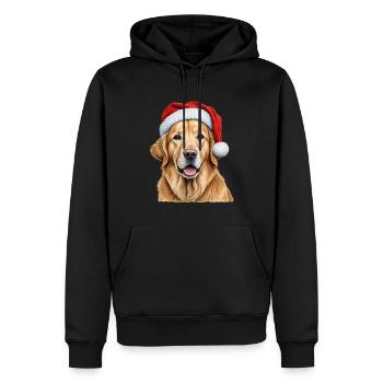Golden retriever de Noël - Sweat à capuche Premium bio Homme - noir - Devant - Nico (187cm)