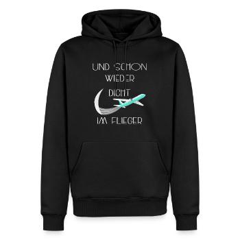 Près de l'avion à nouveau - Sweat à capuche Premium bio Homme - noir - Devant - Nico (187cm)