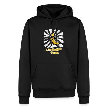 Lustige Banane mit I´m peeling good! - Männer Premium Bio Hoodie - Schwarz - Vorne - Nico (187cm)