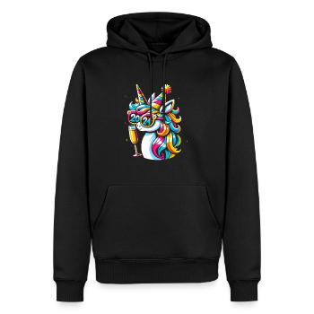 Unicorn Party New Year's Eve Party 2024 Design - Men’s Premium Organic Hoodie - black - Front - Nico (187cm)