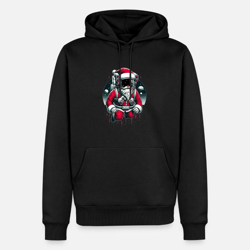 Père Noël dans l’espace - Sweat à capuche Premium bio Homme - noir