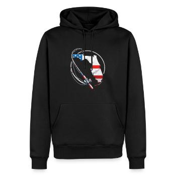 Pêche en Floride - Sweat à capuche Premium bio Homme - noir - Devant - Nico (187cm)