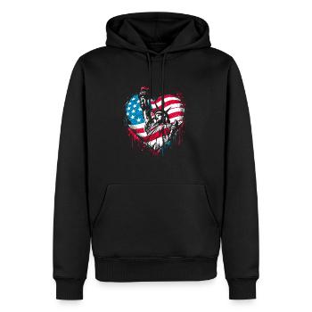 Herz für New York Amerika - Männer Premium Bio Hoodie - Schwarz - Vorne - Nico (187cm)