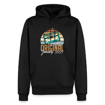 Die Legenden wurden im Januar 2003 geboren Geschen - Männer Premium Bio Hoodie - Schwarz - Vorne - Nico (187cm)