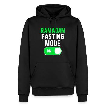 Mode de jeûne du Ramadan activé - Sweat à capuche Premium bio Homme - noir - Devant - Nico (187cm)