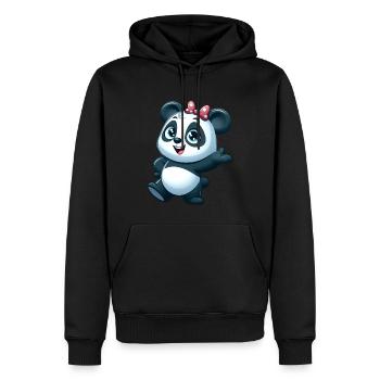 panda 5 - Sweat à capuche Premium bio Homme - noir - Devant - Nico (187cm)