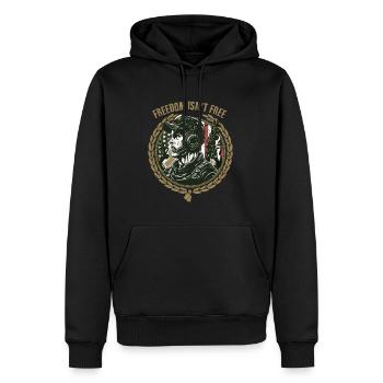 Freedom isn't free - Männer Premium Bio Hoodie - Schwarz - Vorne - Nico (187cm)