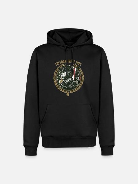 Freedom isn't free - Männer Premium Bio Hoodie - Schwarz
