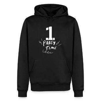 1 - Men’s Premium Organic Hoodie - black - Front - Nico (187cm)