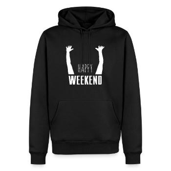 Bonne fin de semaine - Sweat à capuche Premium bio Homme - noir - Devant - Nico (187cm)