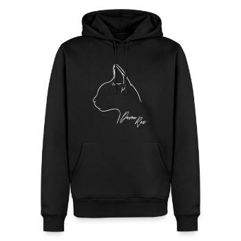 Devon Rex Profile Cat Cat Wilsigns - Men’s Premium Organic Hoodie - black - Front - Nico (187cm)