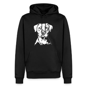 Dogue Argentin Portrait Chien Chien Wilsigns - Sweat à capuche Premium bio Homme - noir - Devant - Nico (187cm)