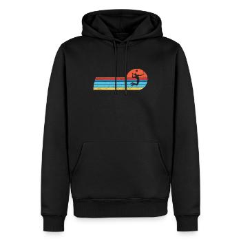 Volleyball Ball Volleyballer Vintage Volleyball - Männer Premium Bio Hoodie - Schwarz - Vorne - Nico (187cm)