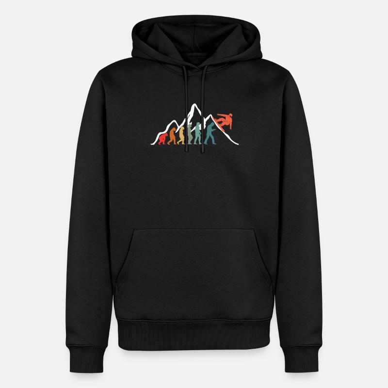 Snowboard Snowboarding Evolution Snowboarder - Men’s Premium Organic Hoodie - black
