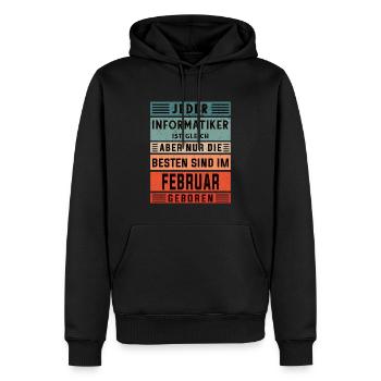 Programmierer Geburtstag Februar geboren - Männer Premium Bio Hoodie - Schwarz - Vorne - Nico (187cm)