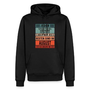 Spediteur Geburtstag August geboren - Männer Premium Bio Hoodie - Schwarz - Vorne - Nico (187cm)