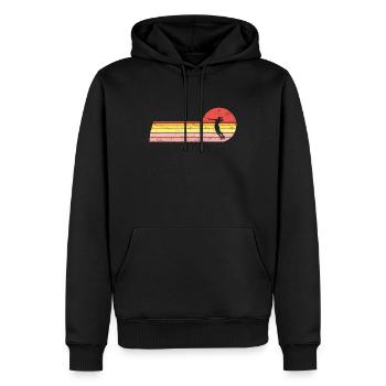 Federball Spieler Badmintonspielerin Damen - Männer Premium Bio Hoodie - Schwarz - Vorne - Nico (187cm)