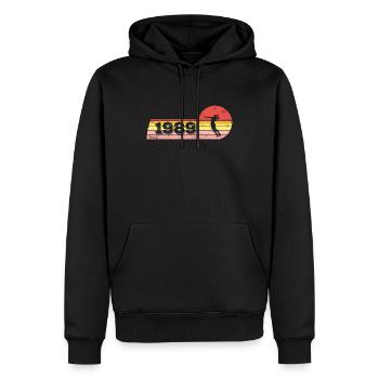 Federball Spieler Jahrgang 1989 Geburtstag Damen - Männer Premium Bio Hoodie - Schwarz - Vorne - Nico (187cm)