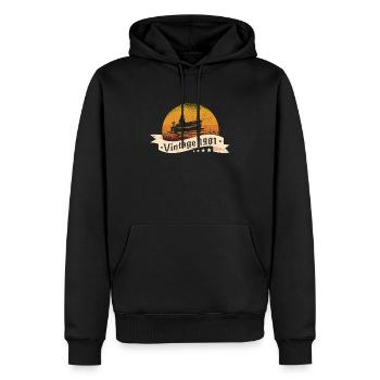 Angler Jahrgang 1981 Geburtstag Angelboot - Männer Premium Bio Hoodie - Schwarz - Vorne - Nico (187cm)