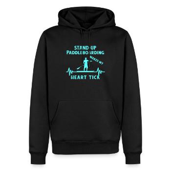 SUP paddle paddle Stand Up Paddle Surf - Sweat à capuche Premium bio Homme - noir - Devant - Nico (187cm)