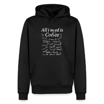 Collection de café Buveur de café Amateurs de café - Sweat à capuche Premium bio Homme - noir - Devant - Nico (187cm)