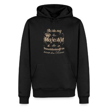 Makler Frauen-Majestät Damen Immobilienkauffrau - Männer Premium Bio Hoodie - Schwarz - Vorne - Nico (187cm)