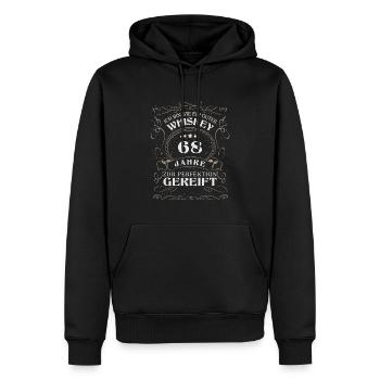 Whisky 68. Geburtstag 68 Jahre Sprüche bin wie - Männer Premium Bio Hoodie - Schwarz - Vorne - Nico (187cm)
