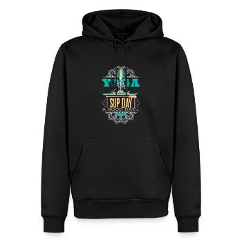 SUP paddleboarding Stand Up Paddle paddling Yoga - Sweat à capuche Premium bio Homme - noir - Devant - Nico (187cm)