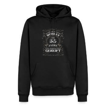Whisky 55. Geburtstag 55 Jahre Sprüche bin wie - Männer Premium Bio Hoodie - Schwarz - Vorne - Nico (187cm)