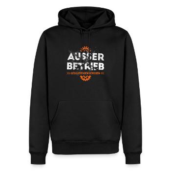 Handwerker AUSSER BETRIEB Arbeits-Kollegen Sprüche - Männer Premium Bio Hoodie - Schwarz - Vorne - Nico (187cm)
