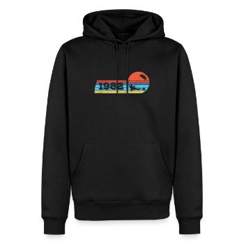 Kite-Strand-Segler né en 1982 Anniversaire - Sweat à capuche Premium bio Homme - noir - Devant - Nico (187cm)