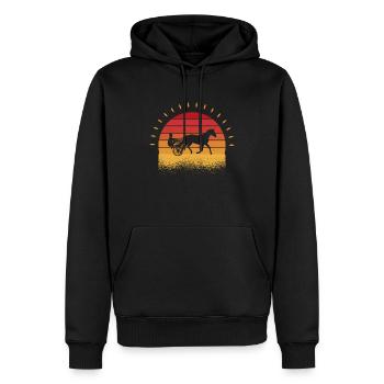 Harnais de chevaux de trot Chevaux de sport équestre - Sweat à capuche Premium bio Homme - noir - Devant - Nico (187cm)