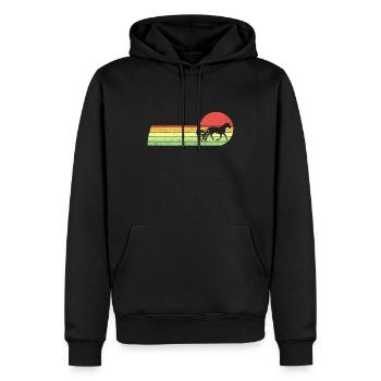 Harnais de chevaux de trot Chevaux de sport équestre - Sweat à capuche Premium bio Homme - noir - Devant - Nico (187cm)