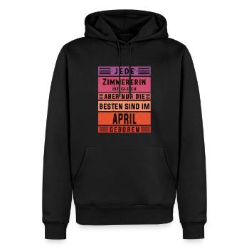 Zimmermann Geburtstag April geboren Zimmererin - Männer Premium Bio Hoodie - Schwarz - Vorne - Nico (187cm)