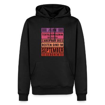 Wäscherei Geburtstag September geboren - Männer Premium Bio Hoodie - Schwarz - Vorne - Nico (187cm)