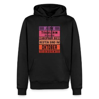 Schreiner Geburtstag Oktober geboren Handwerker - Männer Premium Bio Hoodie - Schwarz - Vorne - Nico (187cm)