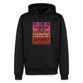 Schlosserin Geburtstag November geboren Schmiedin - Männer Premium Bio Hoodie - Schwarz - Vorne - Nico (187cm)