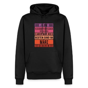Kehrer Geburtstag März geboren Schornsteinfegerin - Männer Premium Bio Hoodie - Schwarz - Vorne - Nico (187cm)