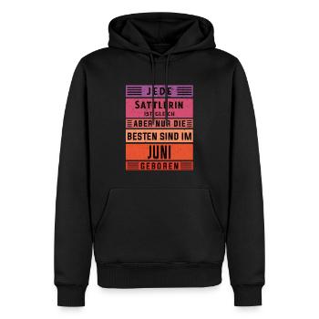 Polsterer Geburtstag Juni geboren Sattlerin - Männer Premium Bio Hoodie - Schwarz - Vorne - Nico (187cm)