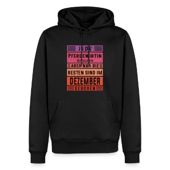 Pferde Geburtstag Dezember geboren Pferdewirtin - Männer Premium Bio Hoodie - Schwarz - Vorne - Nico (187cm)