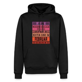 Drucker Geburtstag Februar geboren - Männer Premium Bio Hoodie - Schwarz - Vorne - Nico (187cm)