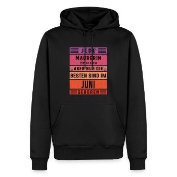 Maurerin Geburtstag Juni geboren Handwerker - Männer Premium Bio Hoodie - Schwarz - Vorne - Nico (187cm)