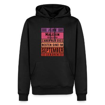 Lackierer-Anstreicher Geburtstag September geboren - Männer Premium Bio Hoodie - Schwarz - Vorne - Nico (187cm)