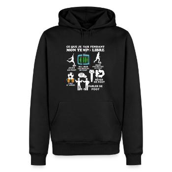 Foot Temps Libre Passion Football Cadeau Original - Sweat à capuche Premium bio Homme - noir - Devant - Nico (187cm)