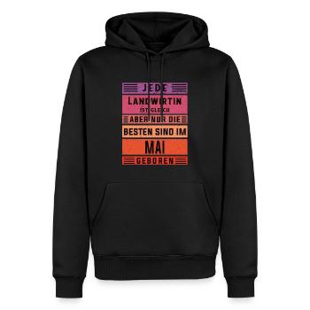 Bauern Geburtstag Mai geboren Landwirtin - Männer Premium Bio Hoodie - Schwarz - Vorne - Nico (187cm)