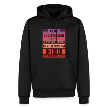 Logistik Geburtstag Oktober geboren Logistikerin - Männer Premium Bio Hoodie - Schwarz - Vorne - Nico (187cm)