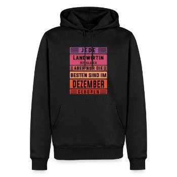 Bauern Geburtstag Dezember geboren Landwirtin - Männer Premium Bio Hoodie - Schwarz - Vorne - Nico (187cm)