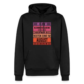 Polizist Geburtstag August geboren Kommissarin - Männer Premium Bio Hoodie - Schwarz - Vorne - Nico (187cm)