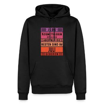 Maskenbildner Geburtstag Juli geboren Kosmetikerin - Männer Premium Bio Hoodie - Schwarz - Vorne - Nico (187cm)